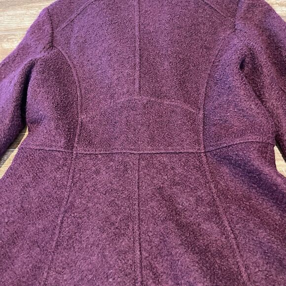 Guess Los Angeles Pea Coat Women’s M Burgundy Wool Blend Double Breast - Picture 8 of 16